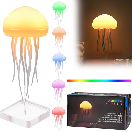 LED Jellyfish Night Light – Rechargeable with Dancing Tentacles