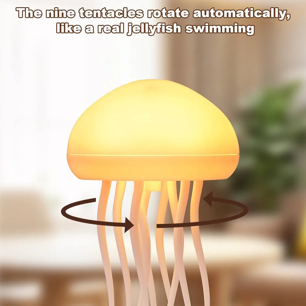 LED Jellyfish Night Light – Rechargeable with Dancing Tentacles