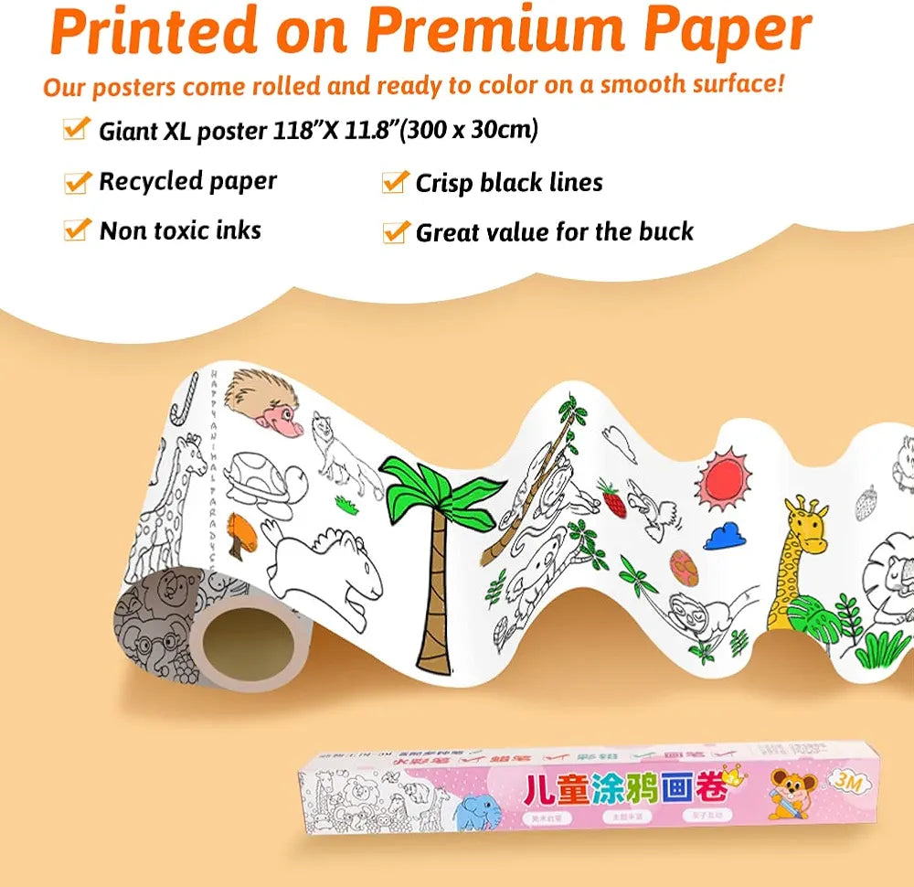 Kids Coloring Roll – Creative Coloring Sheets