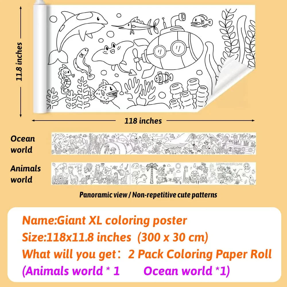 Kids Coloring Roll – Creative Coloring Sheets